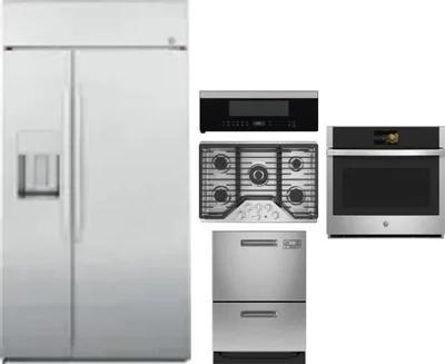 5 Piece Package Includes Refrigerator, Cooktop, Wall Oven, Microwave And Dishwasher